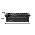 Kαναπές τριθέσιος τ. Chesterfield pakoworld pu κυπαρισσί 203x84x67εκ