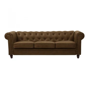 3-seater sofa Chesterfield type pakoworld antique brown pu 203x84x67cm