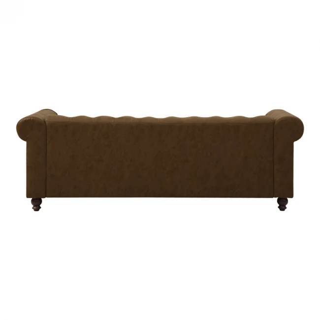 3-seater sofa Incredible pakoworld Chesterfield type antique brown pu 203x84x67cm