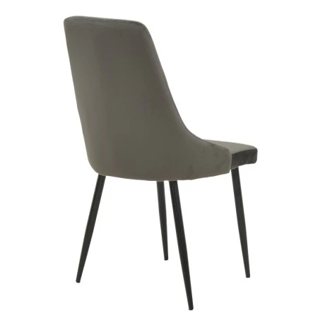 Chair Azori pakoworld velvet dark grey-black metal leg 49x55x85cm