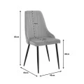 Chair Azori pakoworld velvet beige-grey black metal leg 49x55x85cm