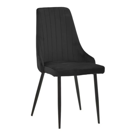 Chair Azori pakoworld black velvet-black metal leg 49x55x85cm