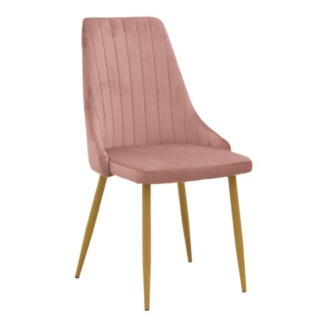 Chair Azori pakoworld velvet rotten apple-natural color metal leg 49x55x85cm