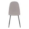 Chair Bella pakoworld light grey fabric-black metal leg 43x52x88cm