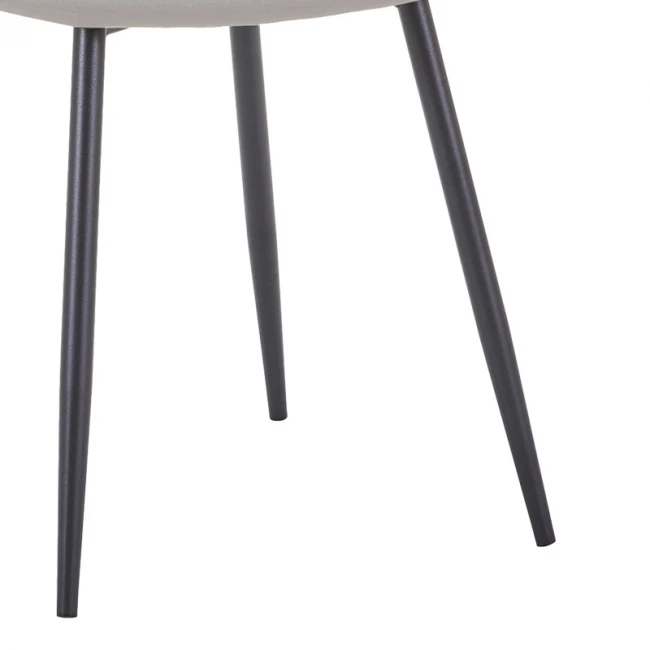 Chair Bella pakoworld light grey fabric-black metal leg 43x52x88cm
