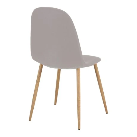 Dining chair Bella pakoworld grey fabric and natural color metal leg 43.5x52x89cm