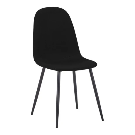 Dining chair Bella pakoworld black fabric and black metal leg 43.5x52x89cm