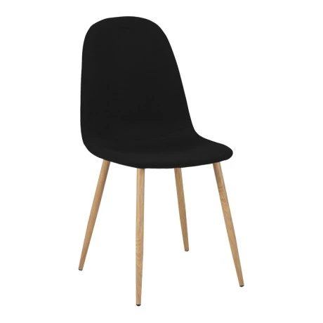 Dining chair Bella pakoworld black fabric and natural metal leg 43.5x52x89cm