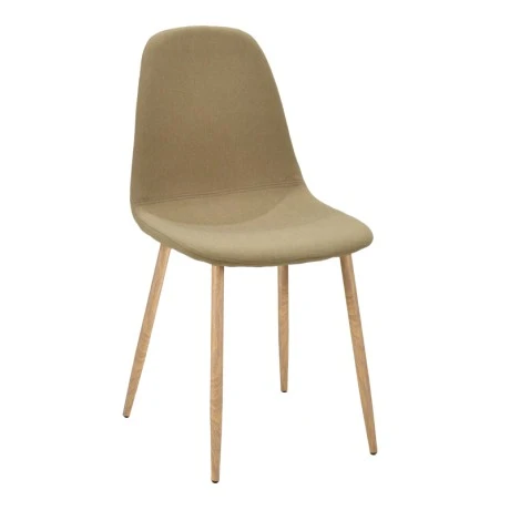Dining chair Bella pakoworld beige fabric and natural color metal leg 43.5x52x89cm