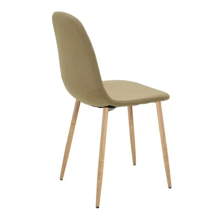 Dining chair Bella pakoworld beige fabric and natural color metal leg 43.5x52x89cm