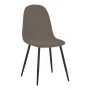 Dining chair Bella pakoworld velvet in beige color and black metal leg 43.5x52x89cm