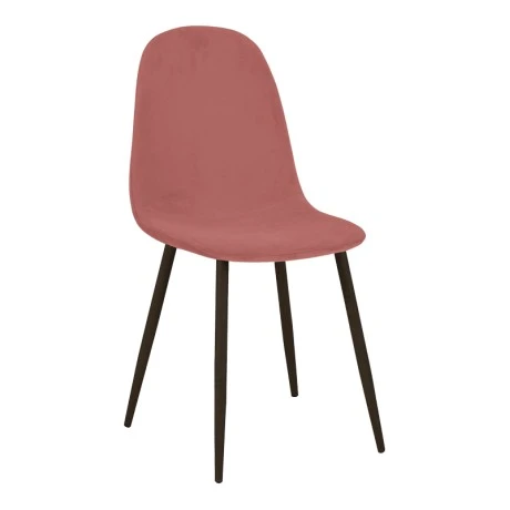 Dining chair Bella pakoworld rotten apple velvet and black color metal leg 43.5x52x89cm