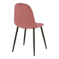 Dining chair Bella pakoworld rotten apple velvet and black color metal leg 43.5x52x89cm