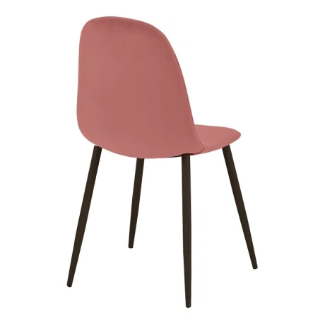 Dining chair Bella pakoworld rotten apple velvet and black color metal leg 43.5x52x89cm
