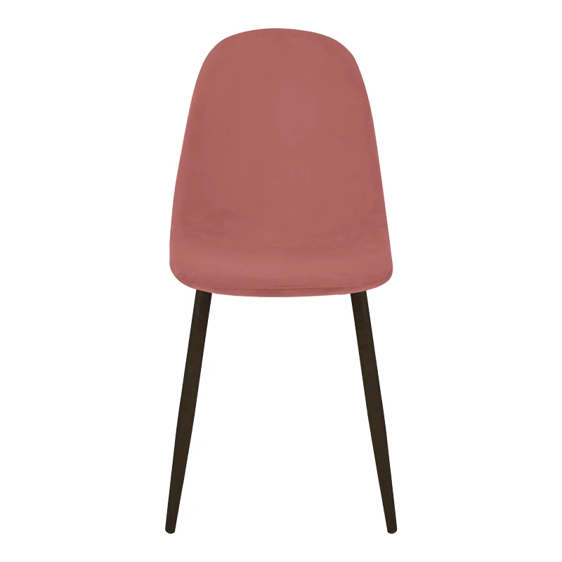Dining chair Bella pakoworld rotten apple velvet and black color metal leg 43.5x52x89cm