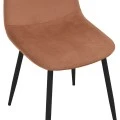 Dining chair Bella pakoworld rotten apple velvet and black color metal leg 43.5x52x89cm