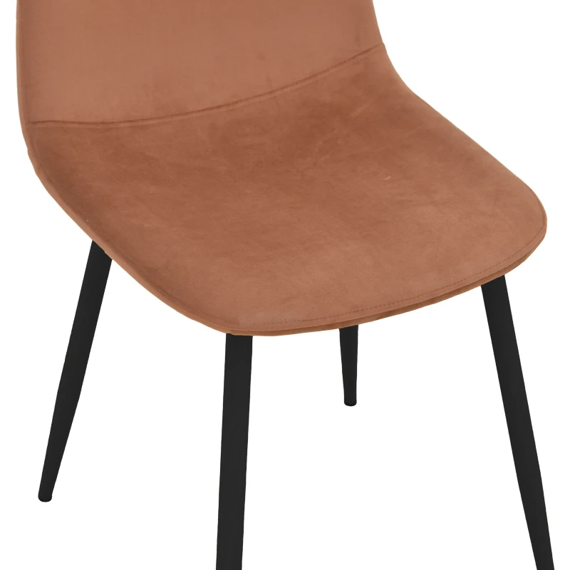 Dining chair Bella pakoworld rotten apple velvet and black color metal leg 43.5x52x89cm