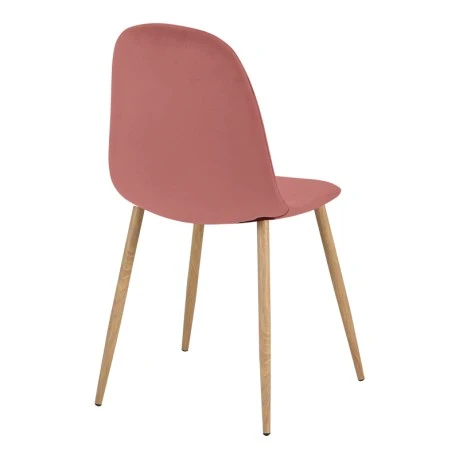 Dining chair Bella pakoworld terracotta velvet and natural color metal leg 43.5x52x89cm