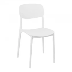 Stackable Berdian pakoworld pp chair in white color 38x49x79cm