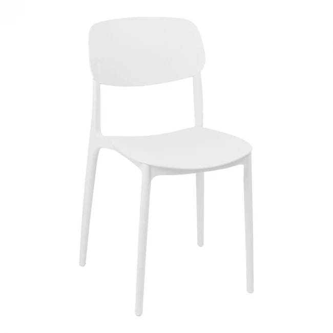Stackable Berdian pakoworld pp chair in white color 38x49x79cm