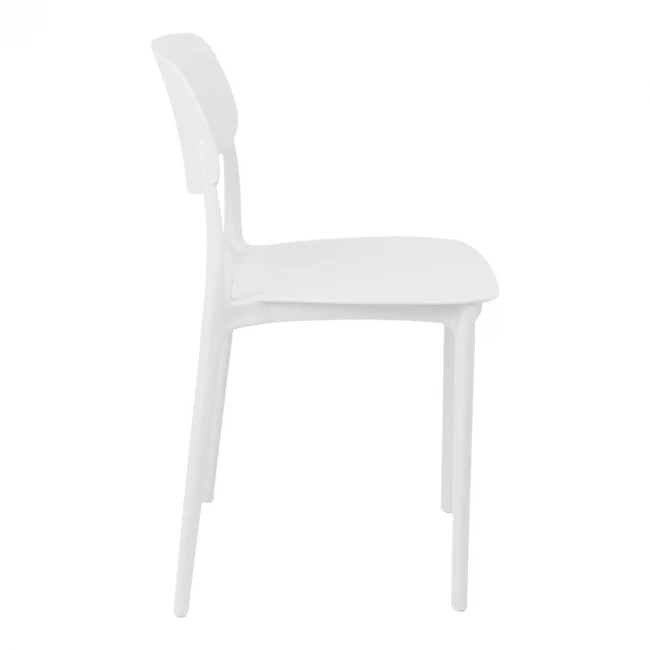 Stackable Berdian pakoworld pp chair in white color 38x49x79cm