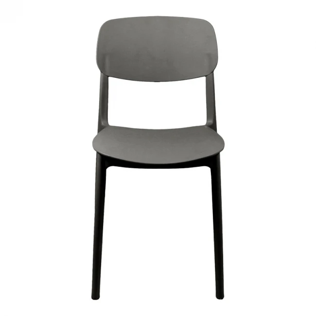 Stackable Berdian pakoworld pp chair in dark grey color 38x49x79cm