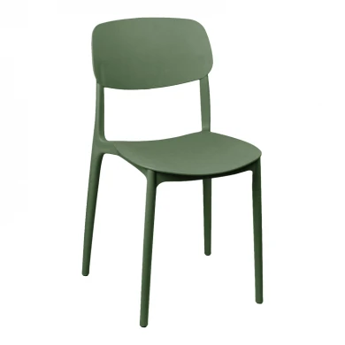 Stackable Berdian pakoworld pp chair in olive green color 38x49x79cm