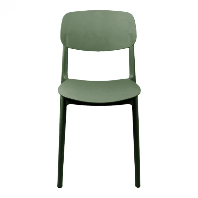 Stackable Berdian pakoworld pp chair in olive green color 38x49x79cm