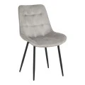 Berne chair pakoworld velvet in grey shade 53x62x84cm