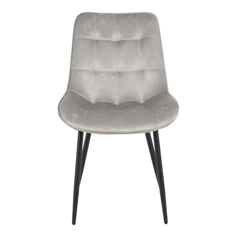 Berne chair pakoworld velvet in grey shade 53x62x84cm