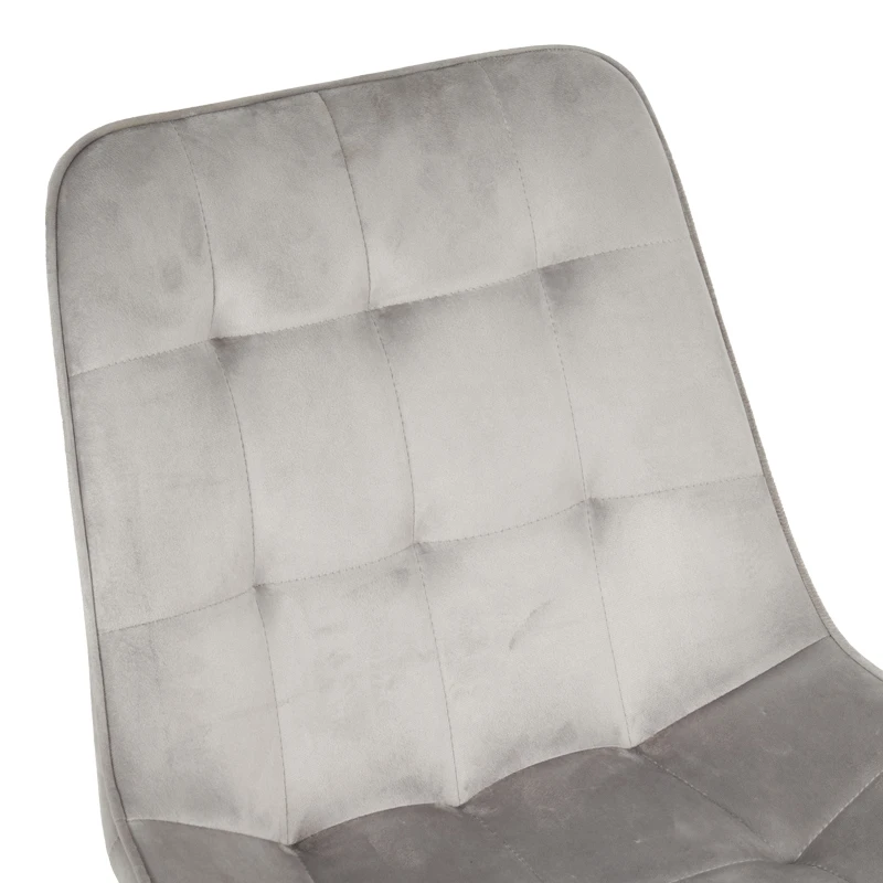 Berne chair pakoworld velvet in grey shade 53x62x84cm