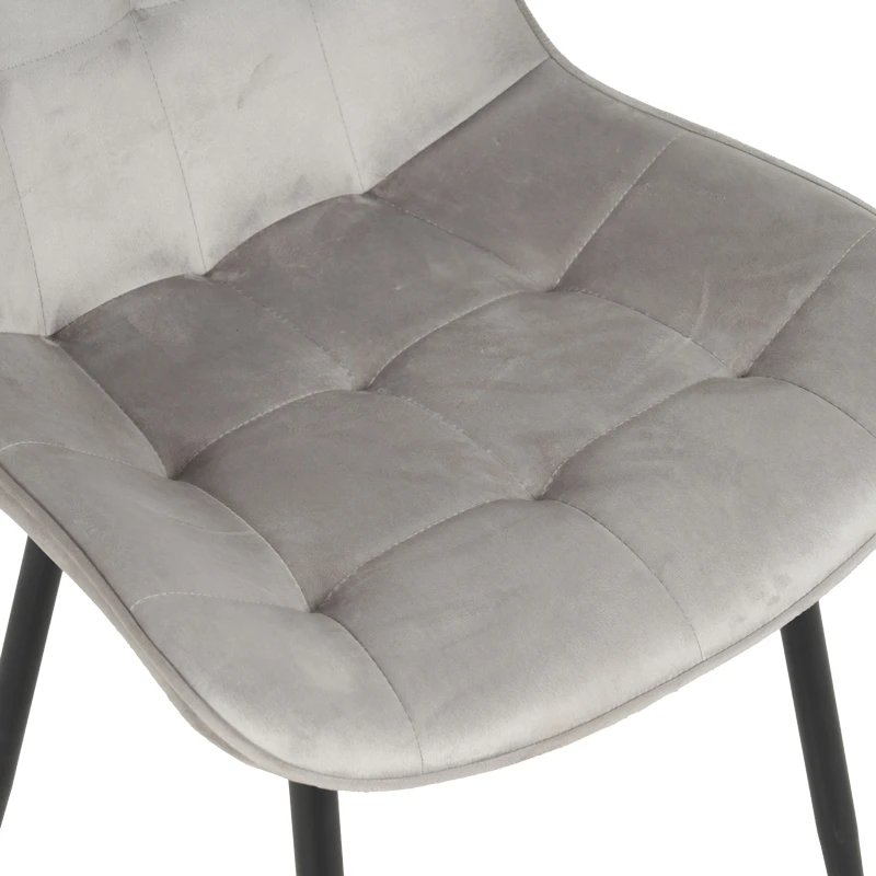 Berne chair pakoworld velvet in grey shade 53x62x84cm