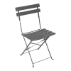 Καρέκλα Bistro pakoworld μεταλλική αναδιπλούμενη σε ανθρακί απόχρωση 42x46x82εκ