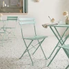 Καρέκλα Bistro pakoworld μεταλλική αναδιπλούμενη σε μέντα απόχρωση 42x46x82εκ