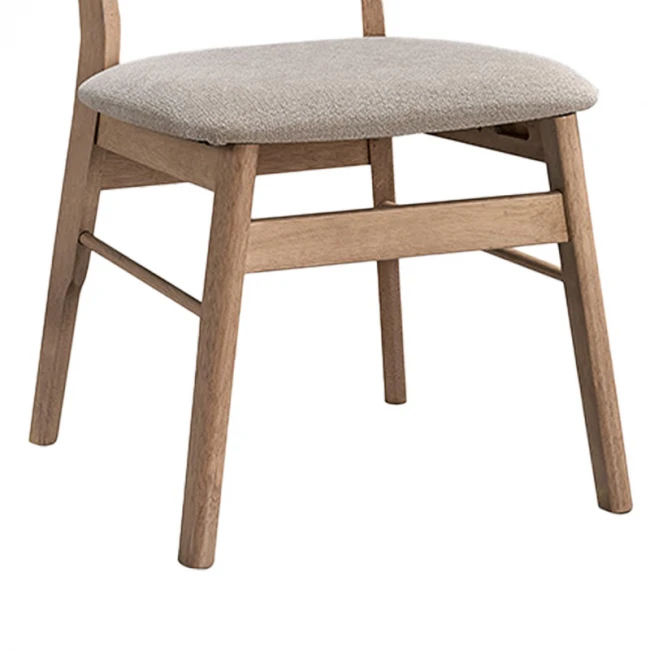 Καρέκλα Cairo pakoworld rubberwood σε φυσική-μπεζ απόχρωση 47x47x76εκ