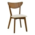 Chair Canon pakoworld wlanut rubberwood with ecru fabric 43x52x83.5cm