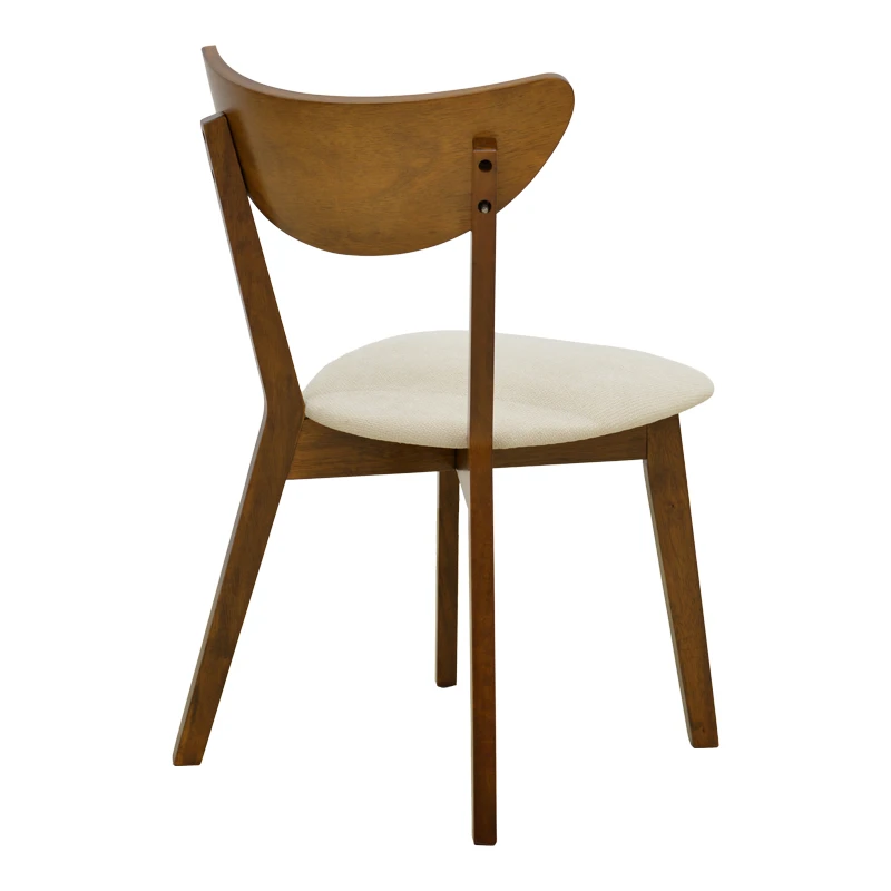 Chair Canon pakoworld wlanut rubberwood with ecru fabric 43x52x83.5cm