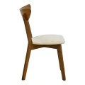 Chair Canon pakoworld wlanut rubberwood with ecru fabric 43x52x83.5cm