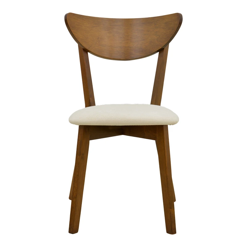 Chair Canon pakoworld wlanut rubberwood with ecru fabric 43x52x83.5cm