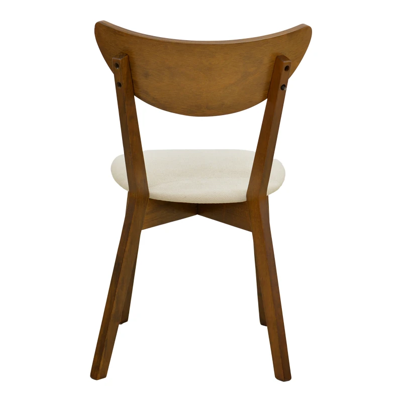 Chair Canon pakoworld wlanut rubberwood with ecru fabric 43x52x83.5cm