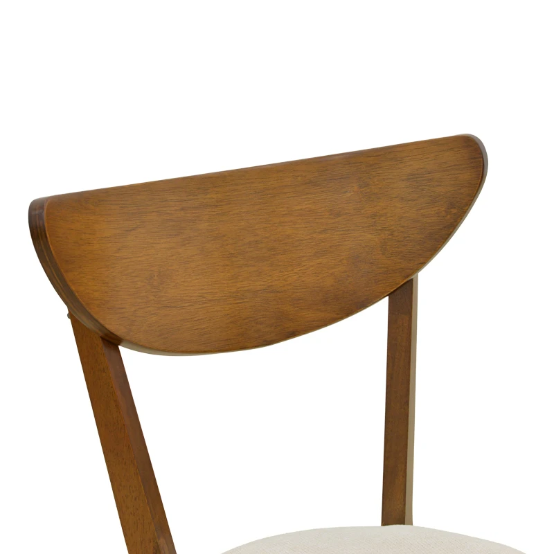 Chair Canon pakoworld wlanut rubberwood with ecru fabric 43x52x83.5cm