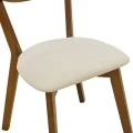 Chair Canon pakoworld wlanut rubberwood with ecru fabric 43x52x83.5cm