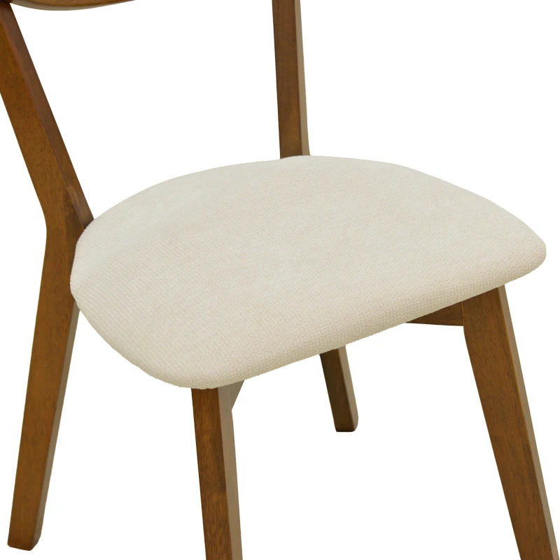 Chair Canon pakoworld wlanut rubberwood with ecru fabric 43x52x83.5cm