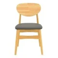 Καρέκλα Cardith pakoworld rubberwood-plywood σε φυσική απόχρωση-pu μαύρο 48x51x78εκ