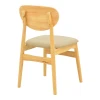 Καρέκλα Cardith pakoworld rubberwood-plywood σε φυσική απόχρωση-pu μπεζ 48x51x78εκ