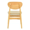 Καρέκλα Cardith pakoworld rubberwood-plywood σε φυσική απόχρωση-pu μπεζ 48x51x78εκ