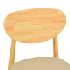 Καρέκλα Cardith pakoworld rubberwood-plywood σε φυσική απόχρωση-pu μπεζ 48x51x78εκ