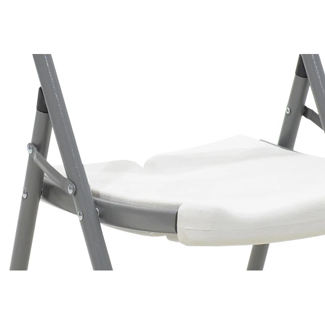 Commericial folding camping chair Edison pakoworld with metal and reinforced frame colour white