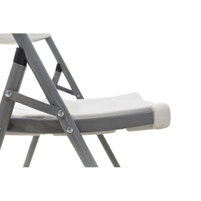 Commericial folding camping chair Edison pakoworld with metal and reinforced frame colour white
