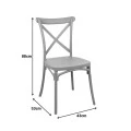 Stackable Crossie pakoworld pp chair cappuccino 43x53x88cm